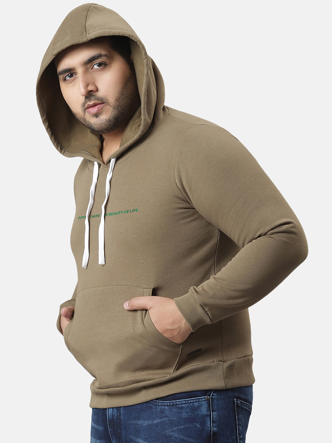 Olive Green Smell The Flower Hoodie