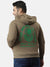 Plus Size Men's Olive Green Smell The Flower Hoodie