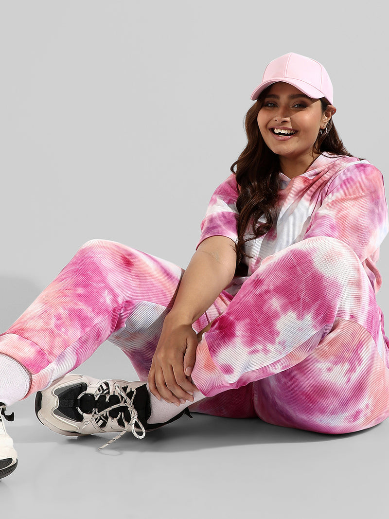 Black Abstract Printed Women's Plus SIze Co-Ord Set