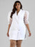 Solid Net sleeve Stylish Casual Dresses