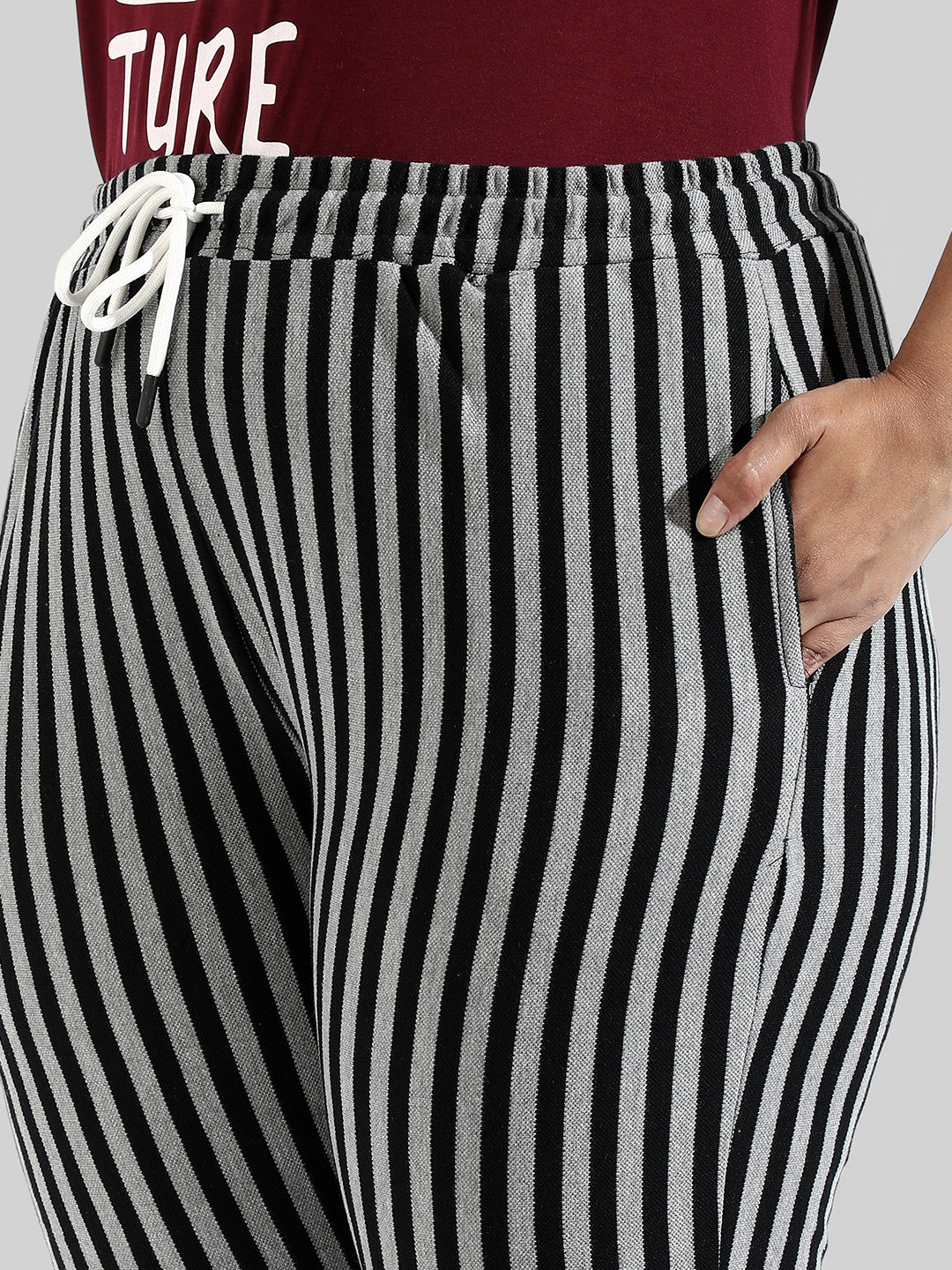 Instafab Plus Women Striped Stylish Active & Evening Trackapnt