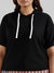 Instafab Plus Women Solid Stylish Half Sleeve Hooded Neck Top