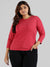 Solid Stylish Quarter Sleeve Round neck Top