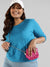 Solid Stylish Quarter Sleeve Round neck Top