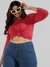 Solid Stylish Quarter Sleeve Round neck Top