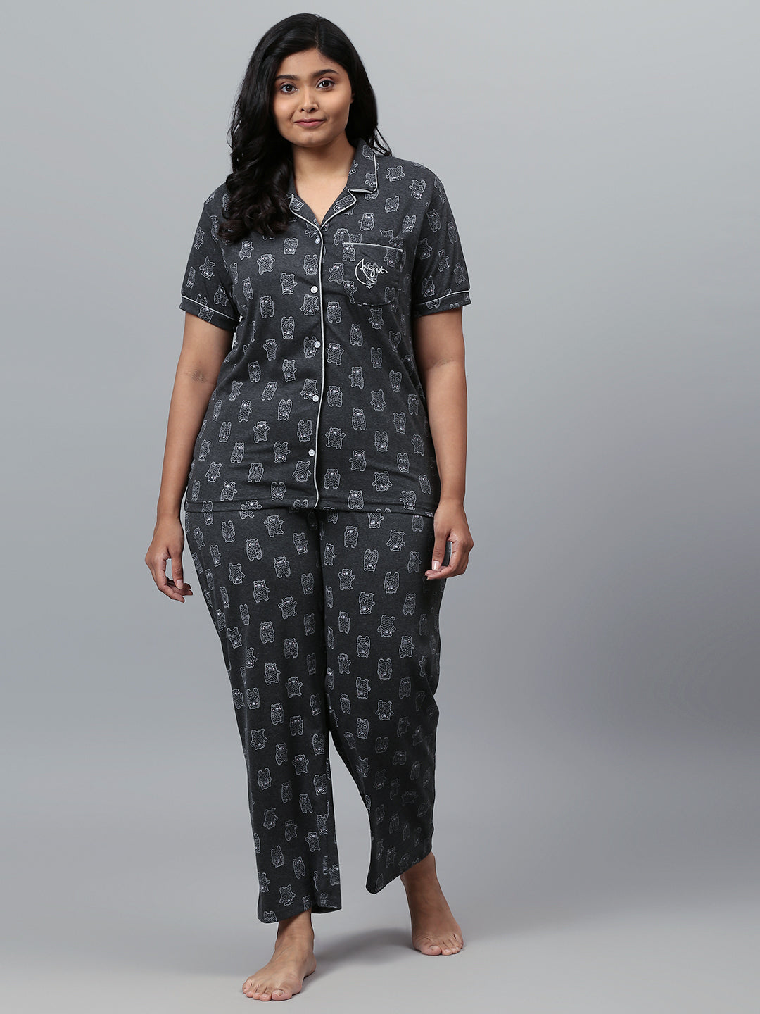 Plus Size Printed Night Suit Nightwear in XXXL, XXXXL- 6XL