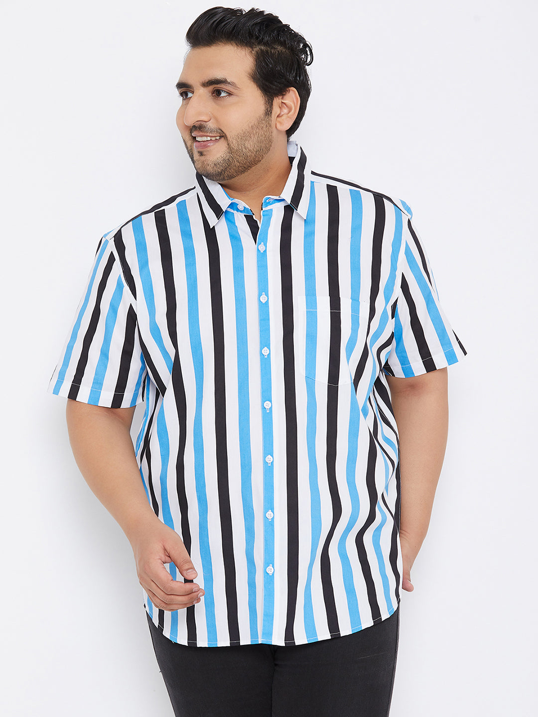 Striped Half Sleeve Casual Shirt