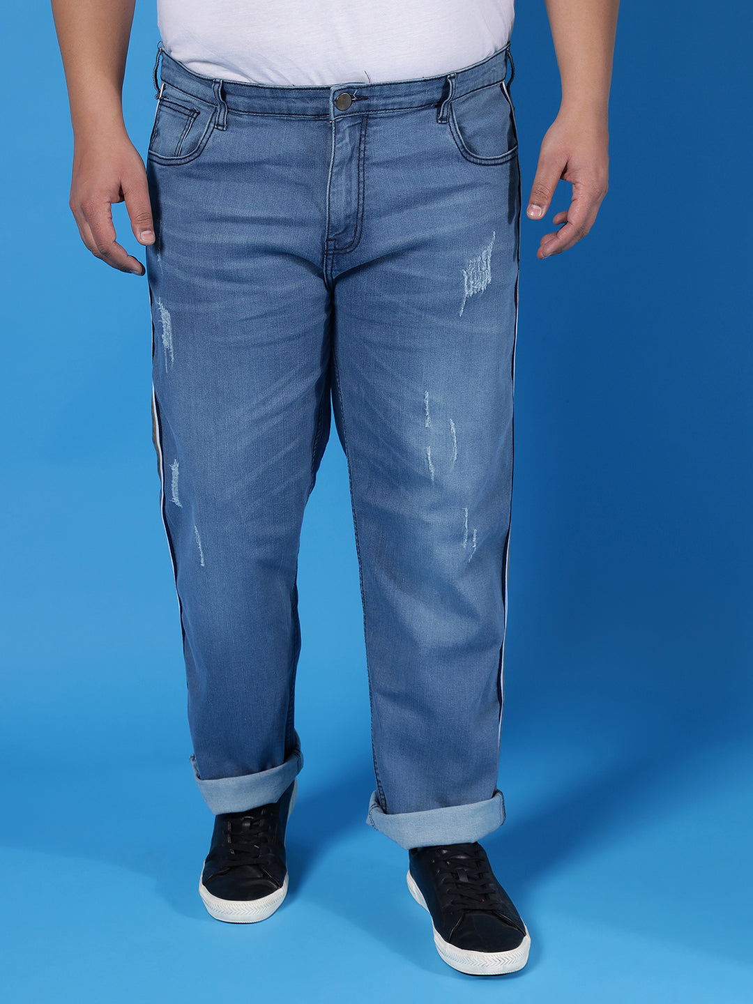 Side Striped Casual Denim Jeans