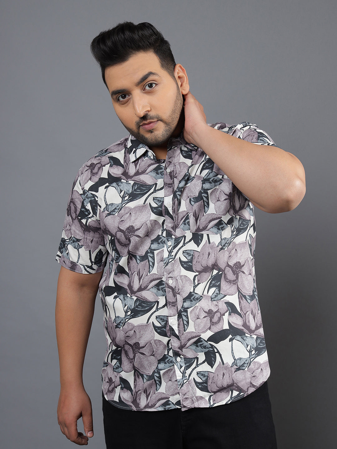 Floral Design Half Sleeve Shirt
