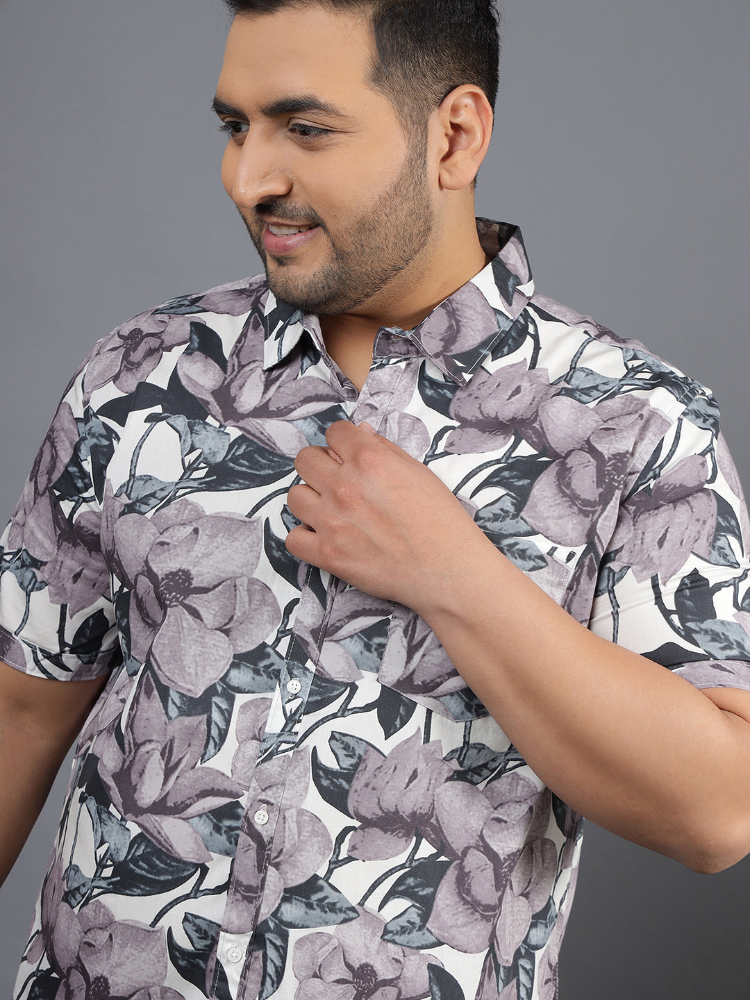 Floral Design Half Sleeve Shirt