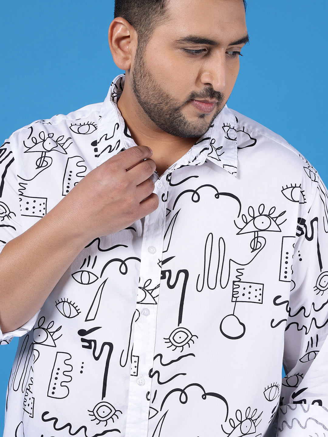 MEN ABSTRACT DESIGN FULL SLEEVE SHIRT