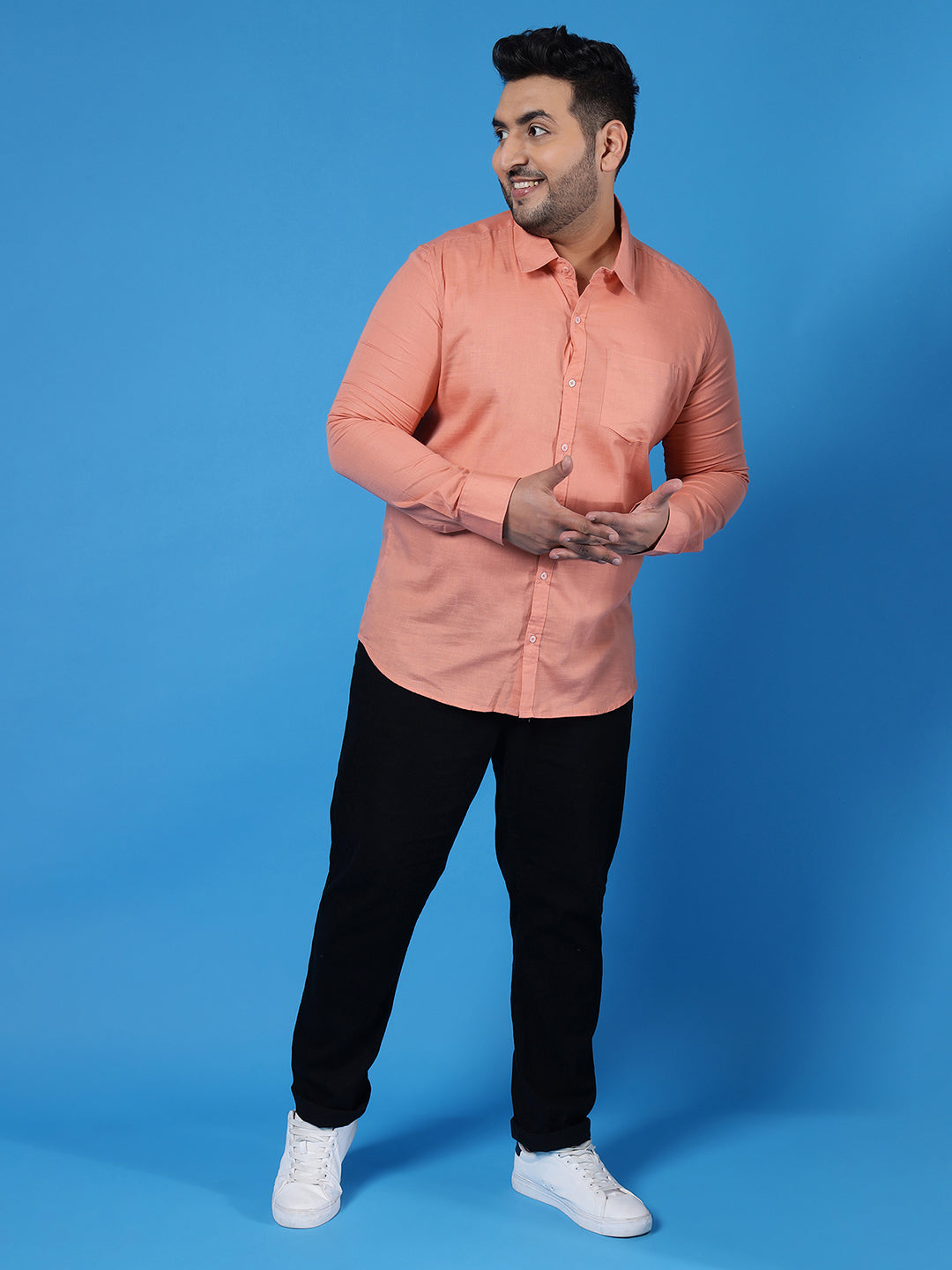 MEN SOLID FULL SLEEVE CASUAL SHIRT