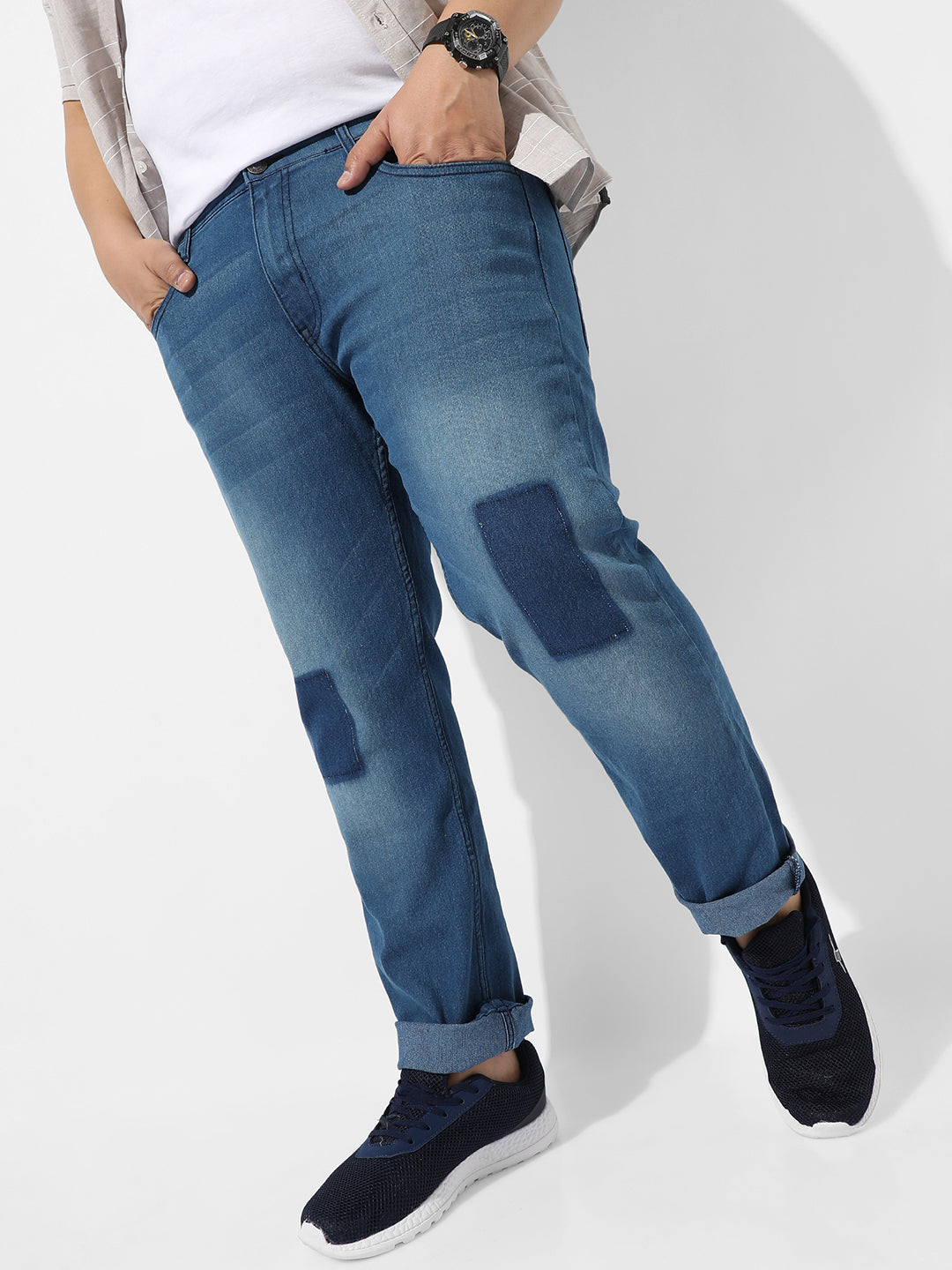 Classic Blue Medium-Washed Denim Jeans