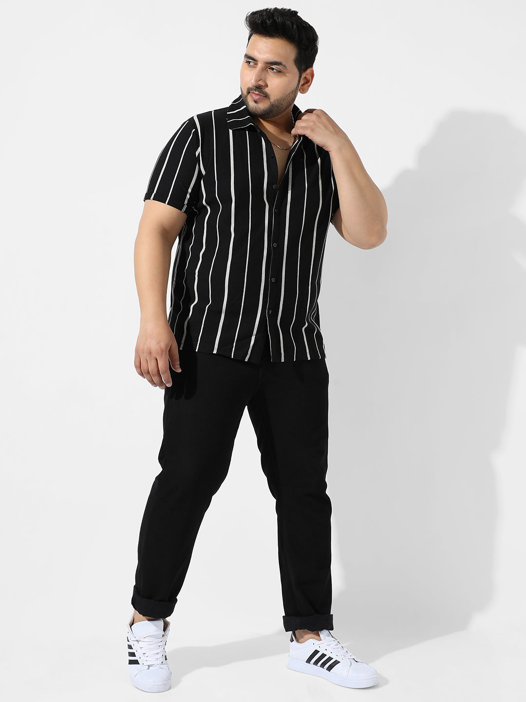 Black Striped Casual Shirt