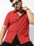 Red Textured Casual Shirt