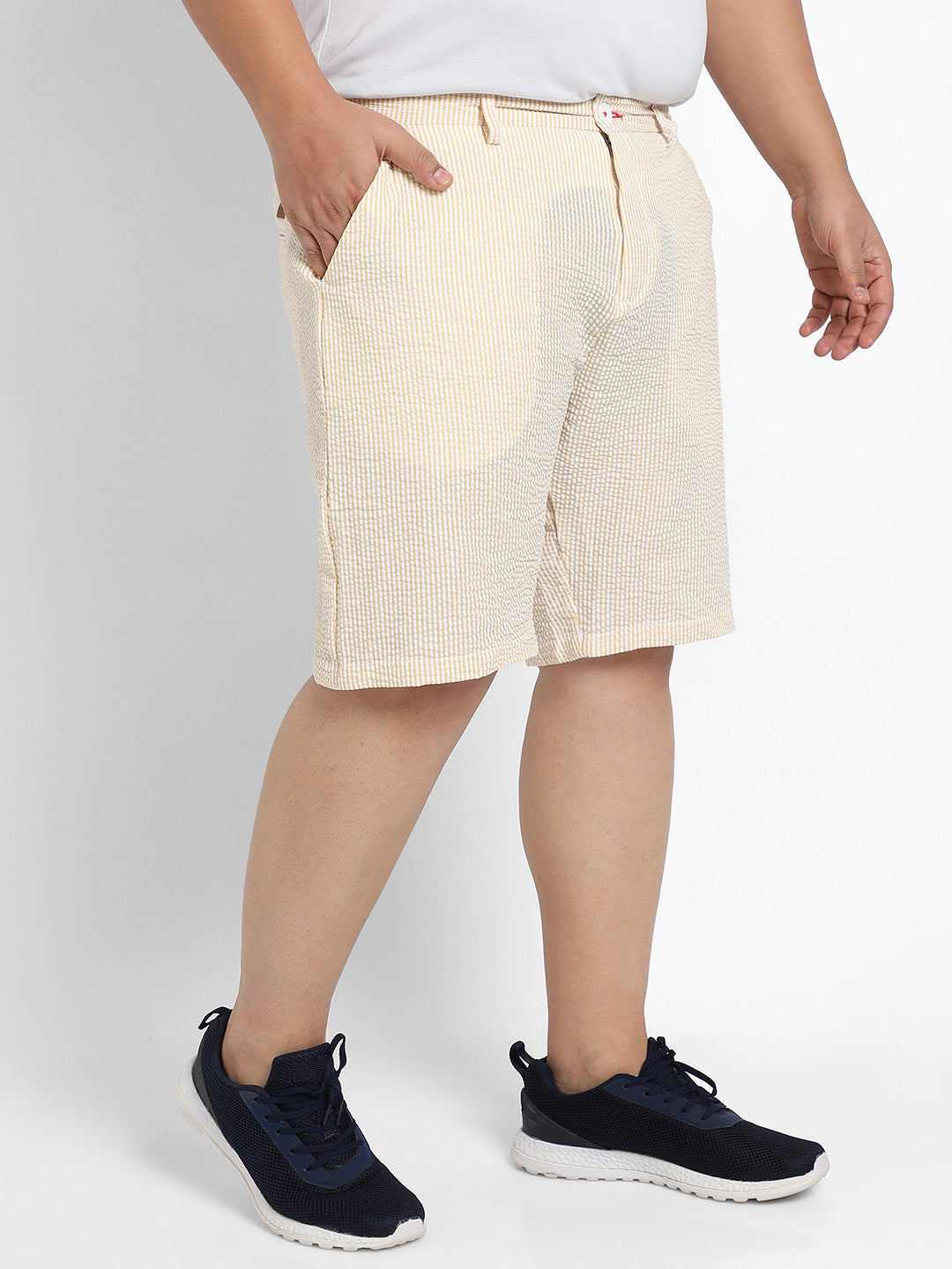 Yellow Seersucker Stripe Shorts