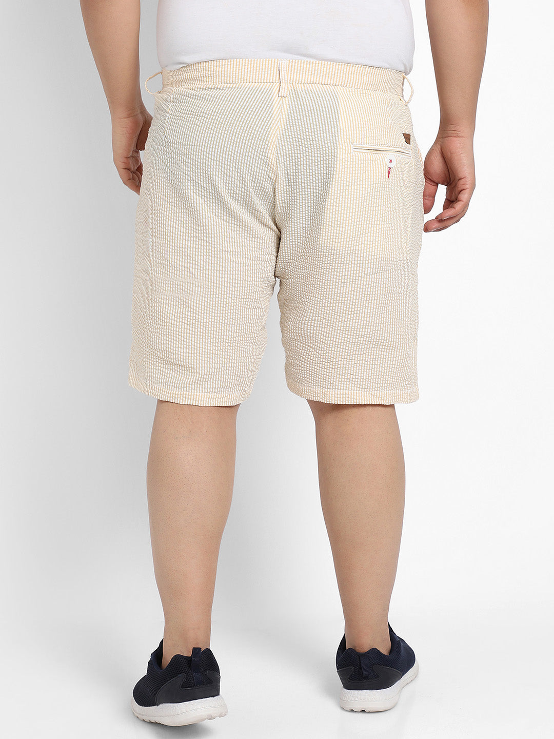 Yellow Seersucker Stripe Shorts