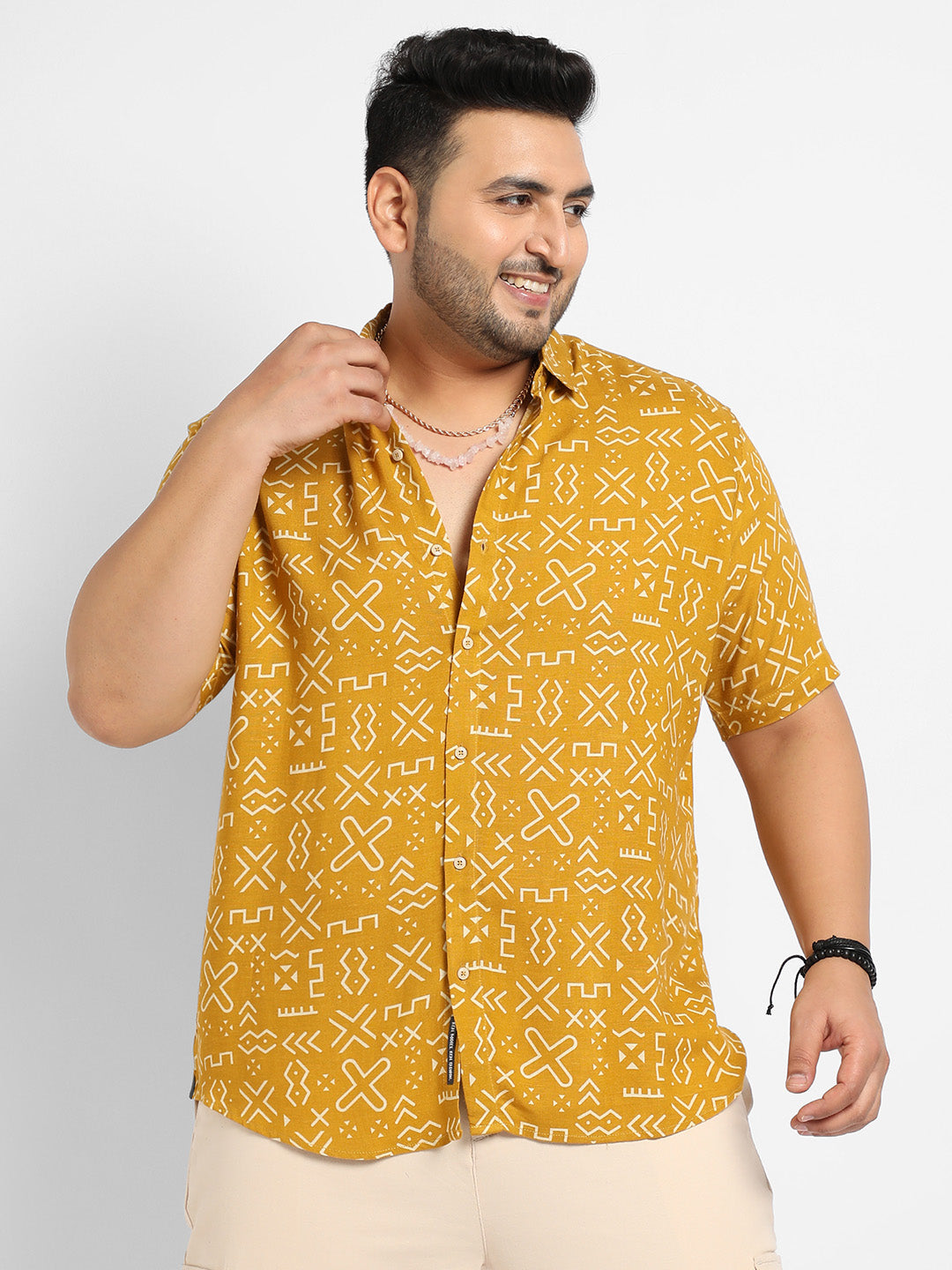 Mustard Yellow Minimal Aztec Shirt