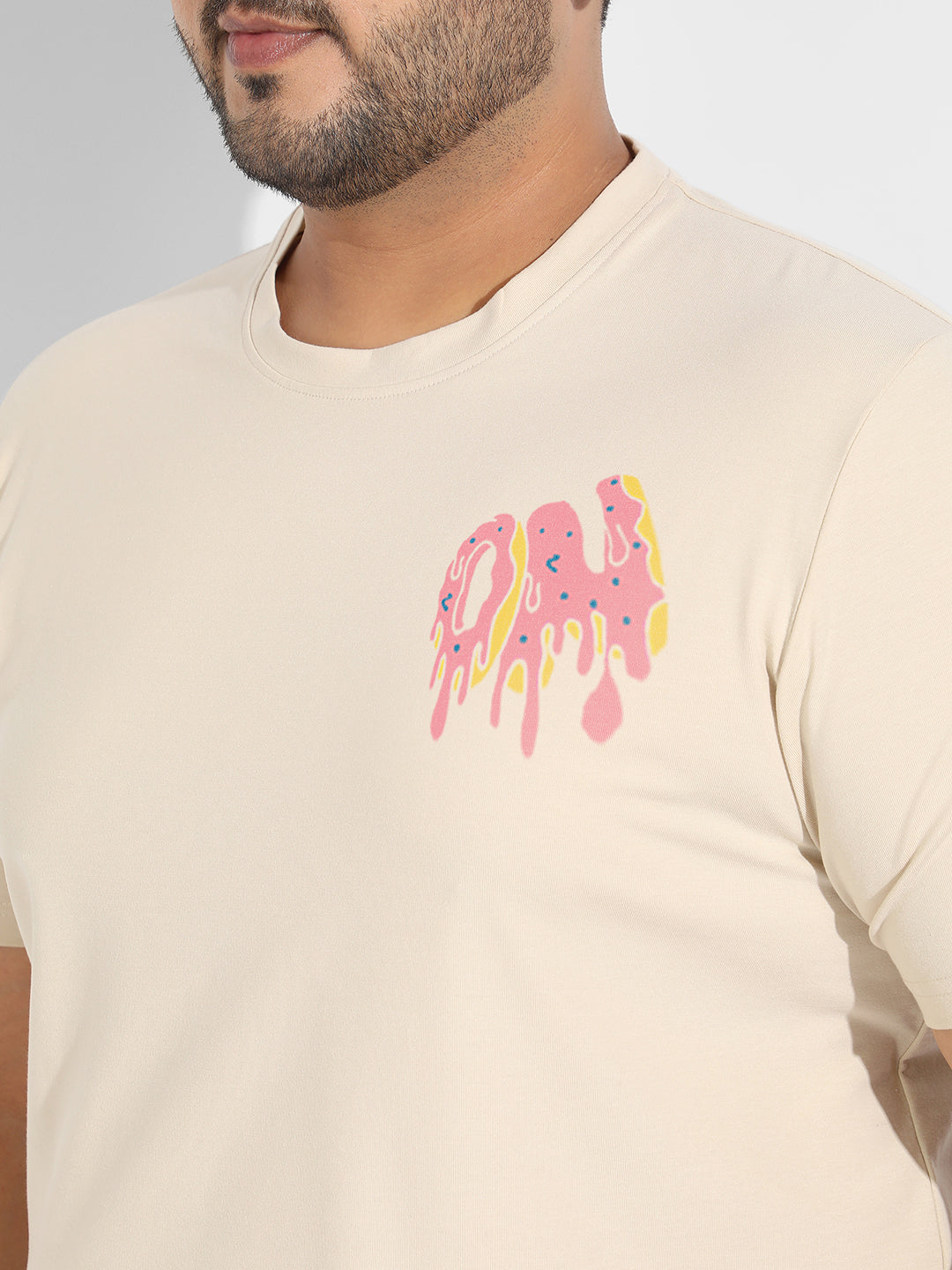 Beige Melting On T-Shirt
