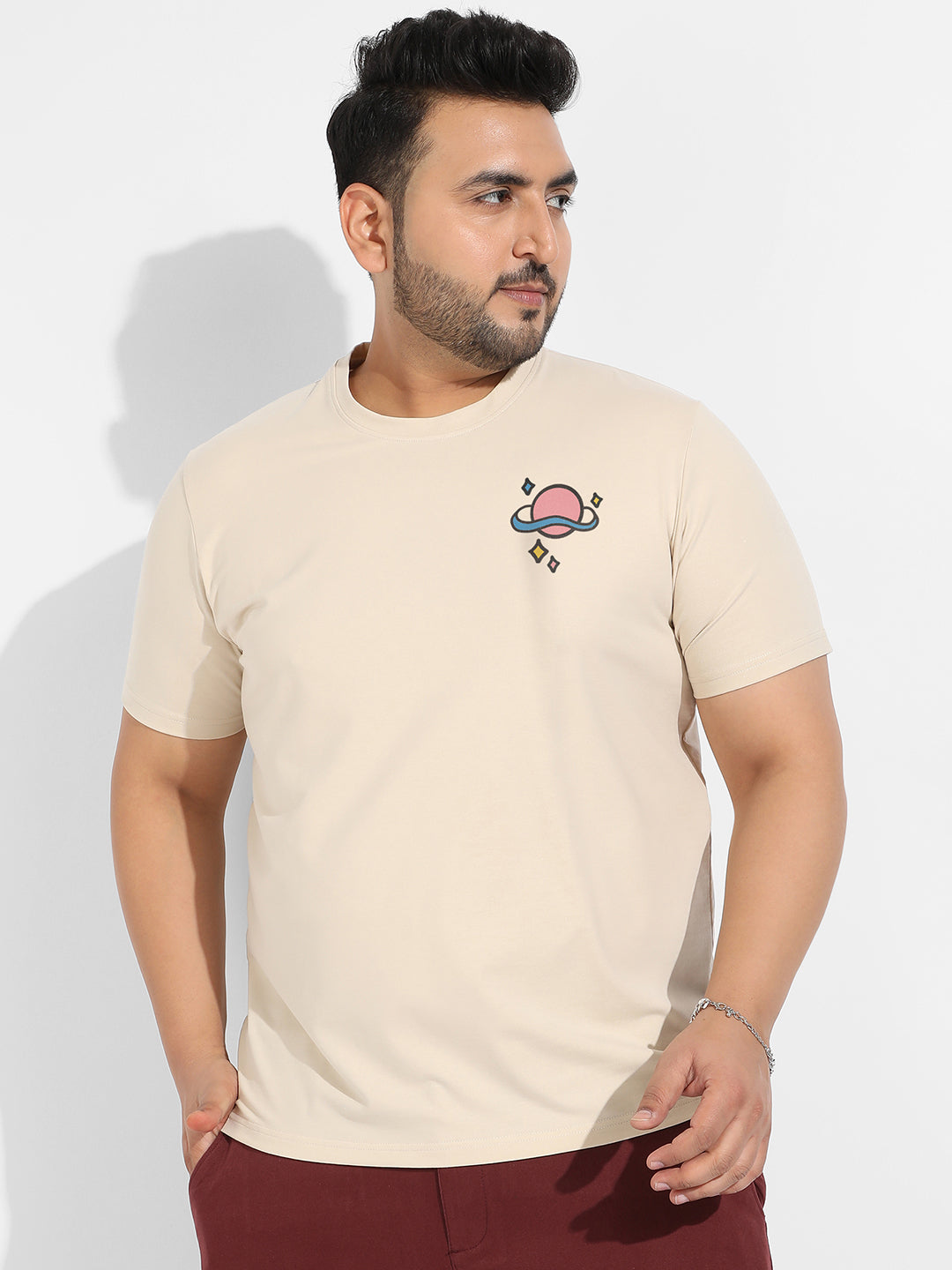 Beige Rainbow Universe T-Shirt