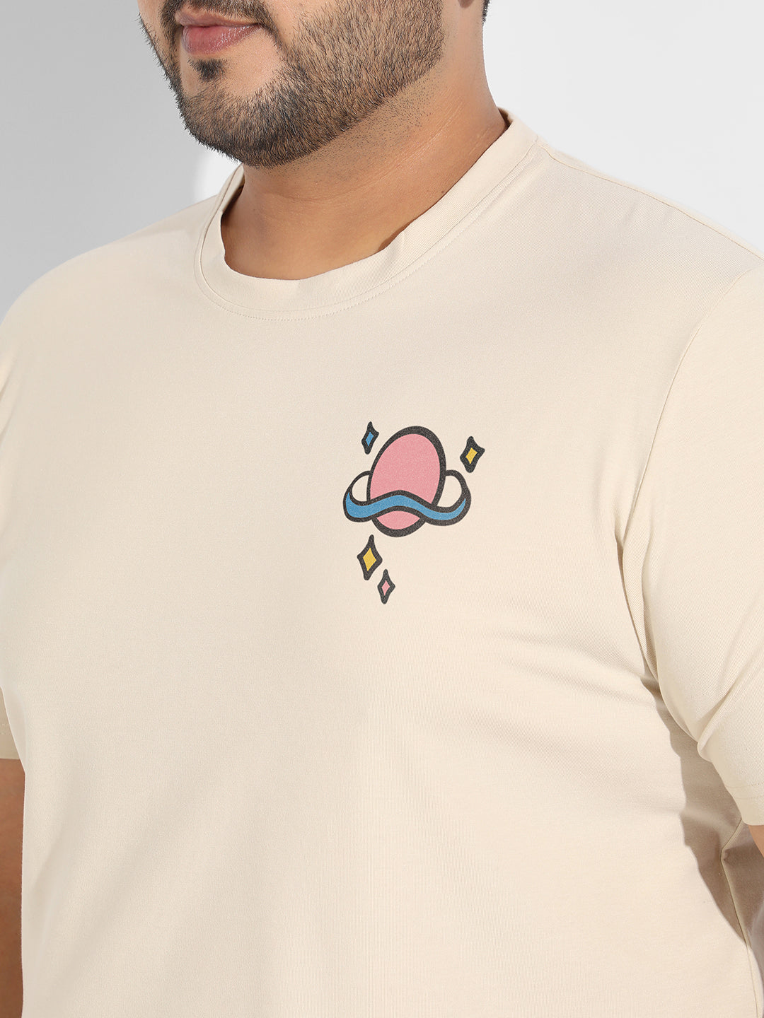 Beige Rainbow Universe T-Shirt