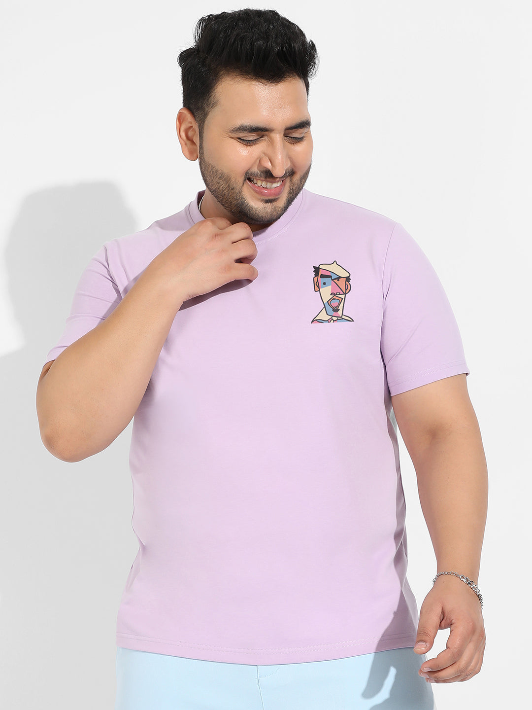 Lilac Abstract Face T-Shirt