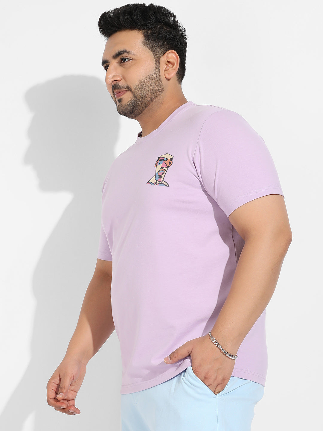 Lilac Abstract Face T-Shirt