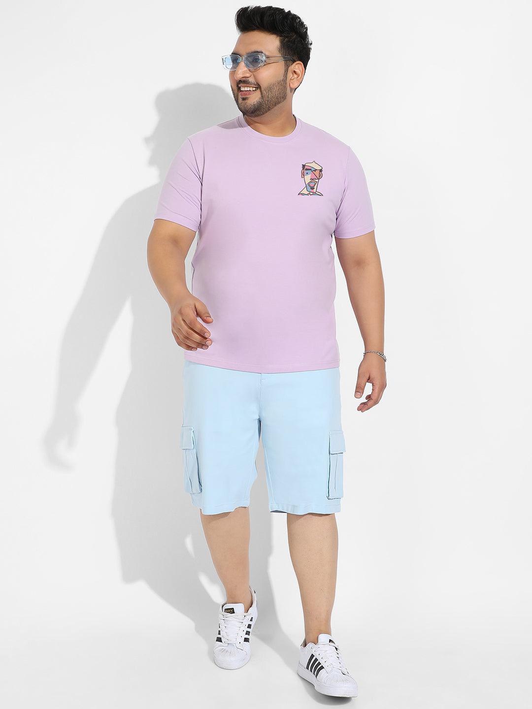 Lilac Abstract Face T-Shirt