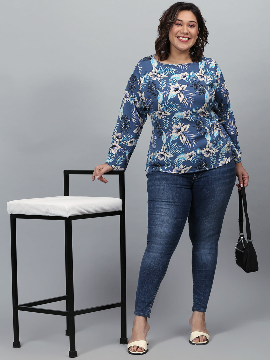 WOMEN FLORAL DESIGN STYLISH CASUAL TOP