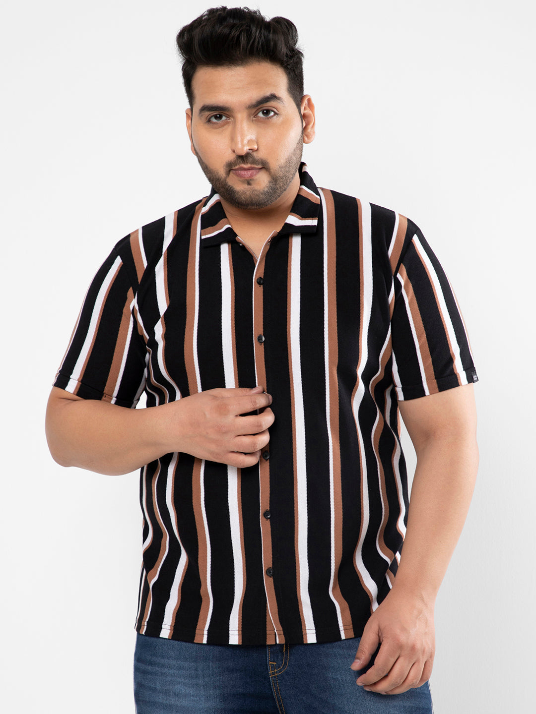 Striped Short Sleeve Casual Shirt
