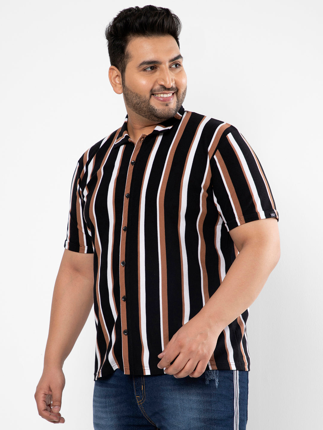 Striped Short Sleeve Casual Shirt
