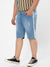 MEN SOLID & SIDE STRIPED DENIM SHORT