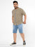 MEN SOLID & SIDE STRIPED DENIM SHORT