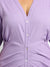 Lavender Button-Front Ruched Dress