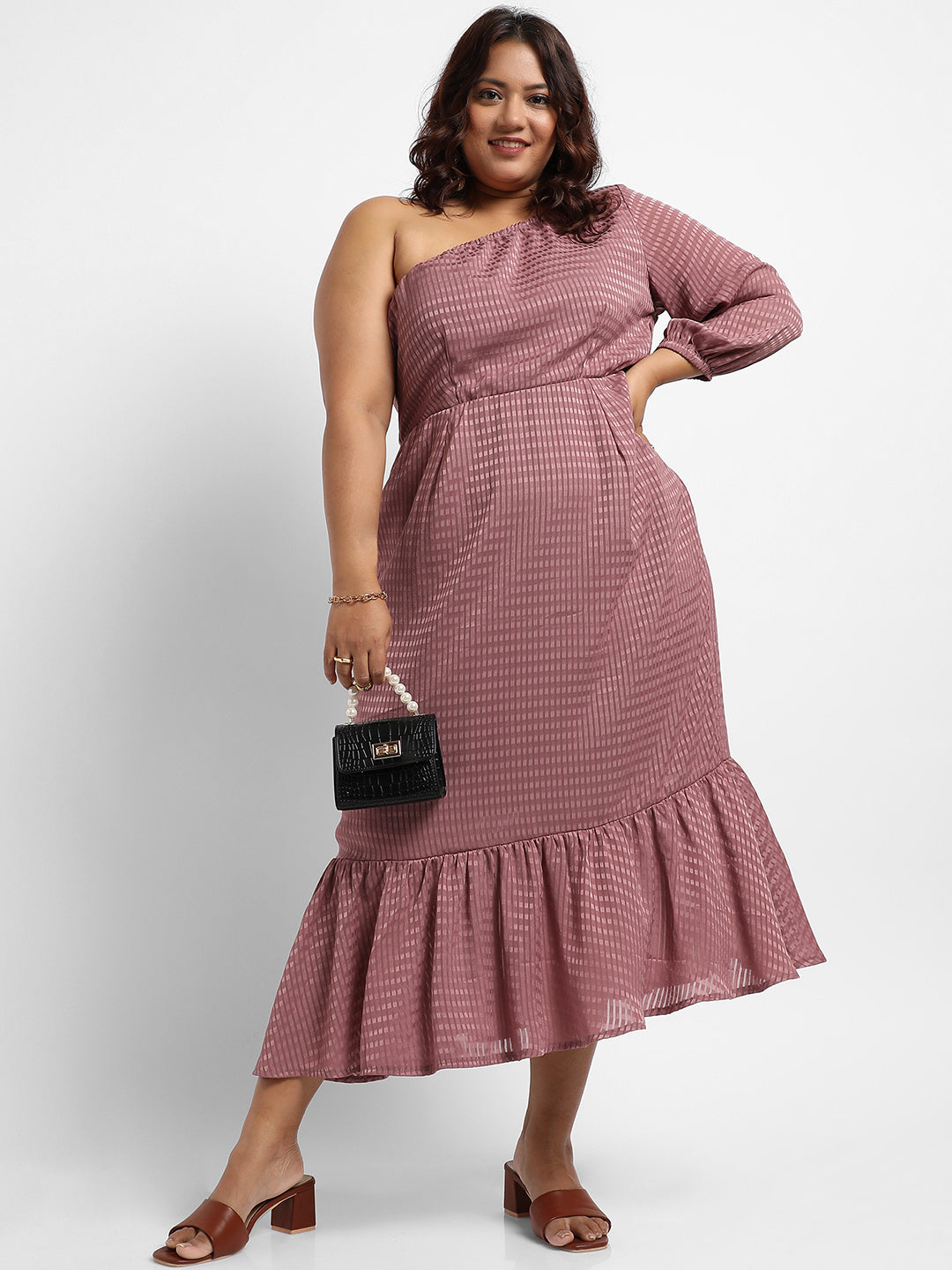 Rouge Pink Self-Design Dress