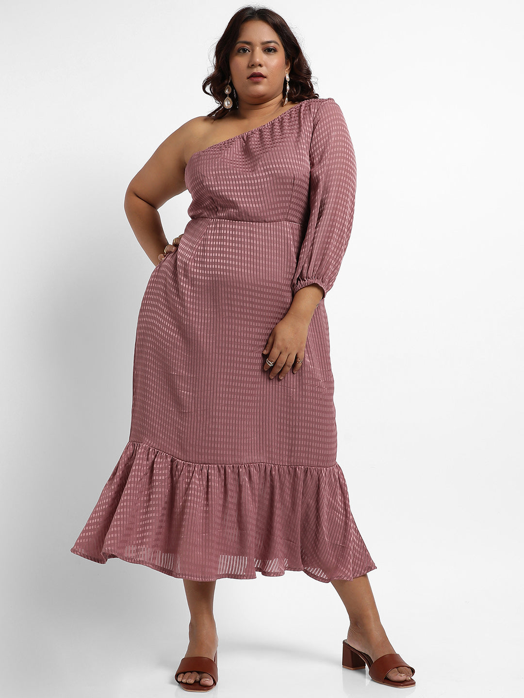 Rouge Pink Self-Design Dress