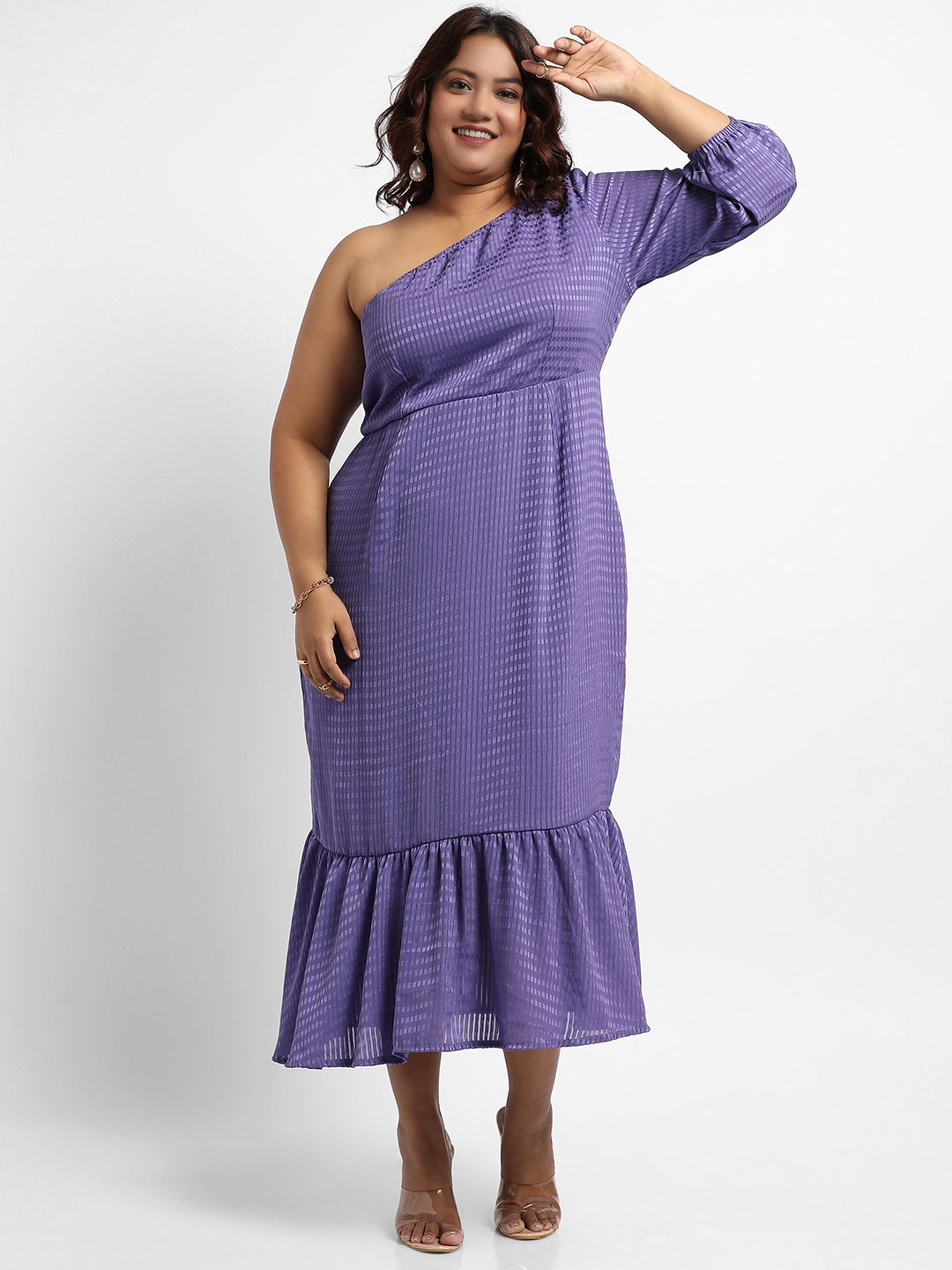 Purple Self-Design Dress