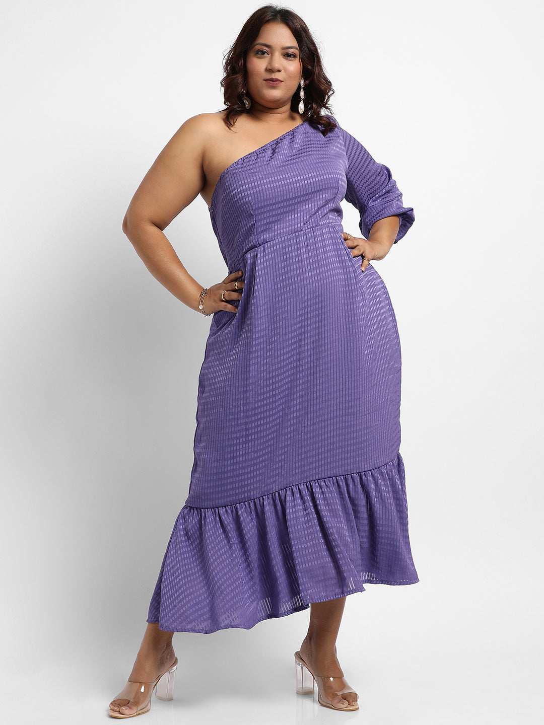 Purple Self-Design Dress