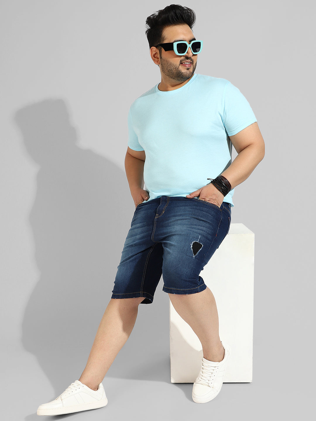 Plus Size Regular Fit Denim Shorts Sizes (38-44) Instafab Plus