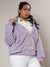 Lilac Metallic Veined Faux Fur Jacket