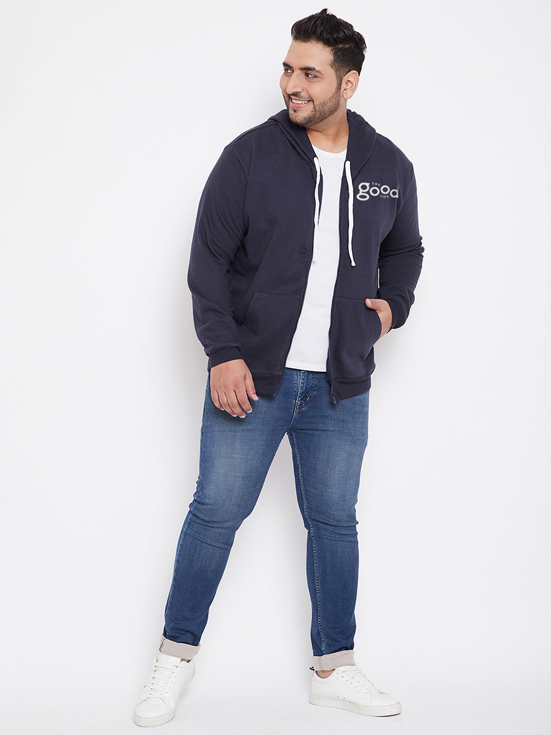 MEN SOLID STYLISH FULL SLEEVE HOODED CASUAL SWEATSHIRT
