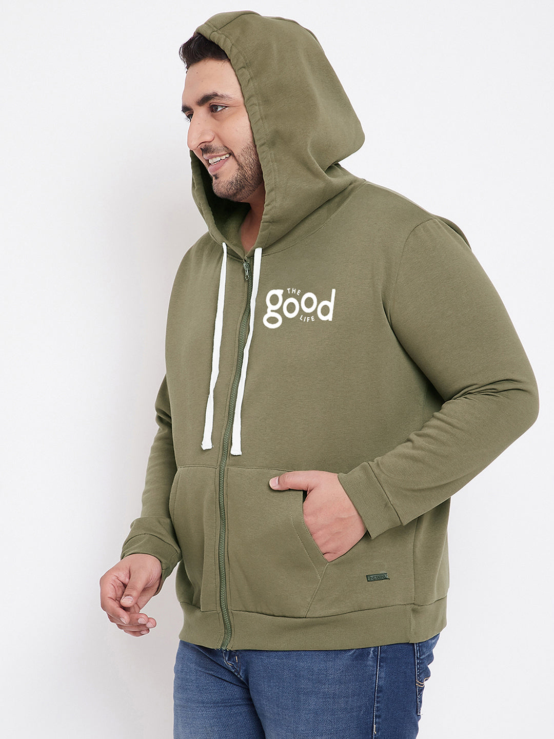 Solid Full Sleeve Hooded Casual Sweatshirt