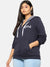 WOMEN SOLID STYLISH CASUAL HOODED SWEATSHIRT