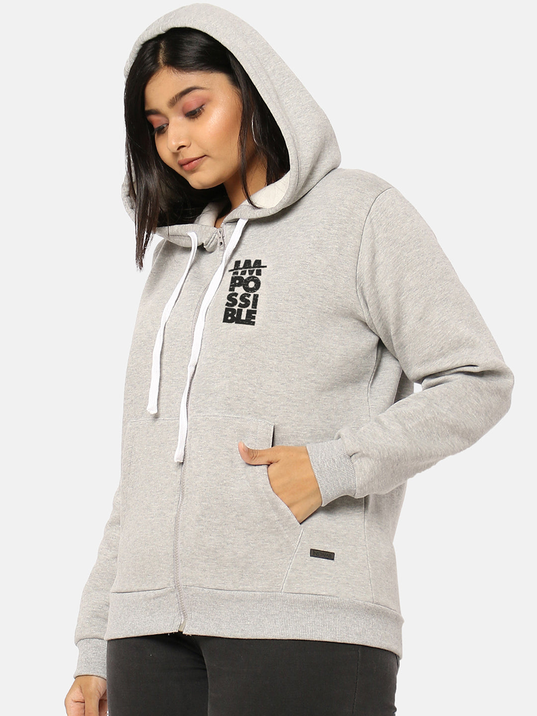 WOMEN PRINTED SWEATSHIRT WITH HOOD